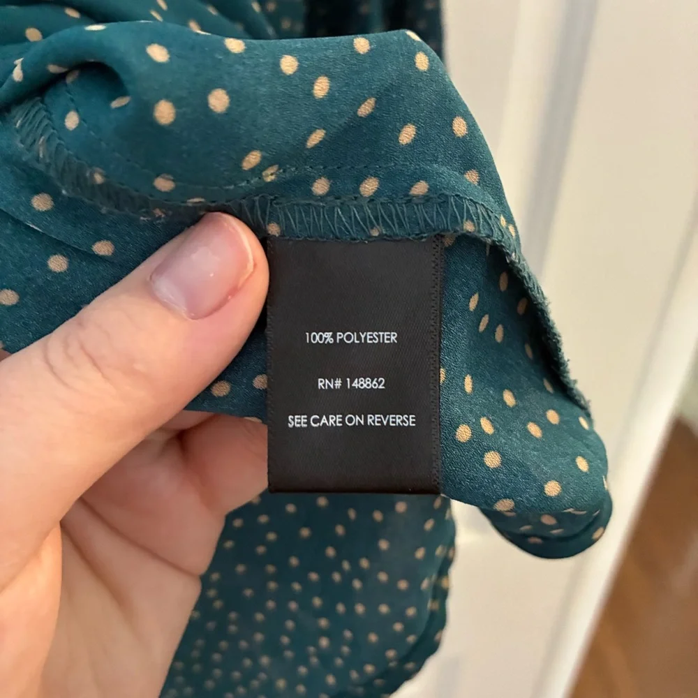 Torrid Teal Dotted Blouse - Picture 6 of 13